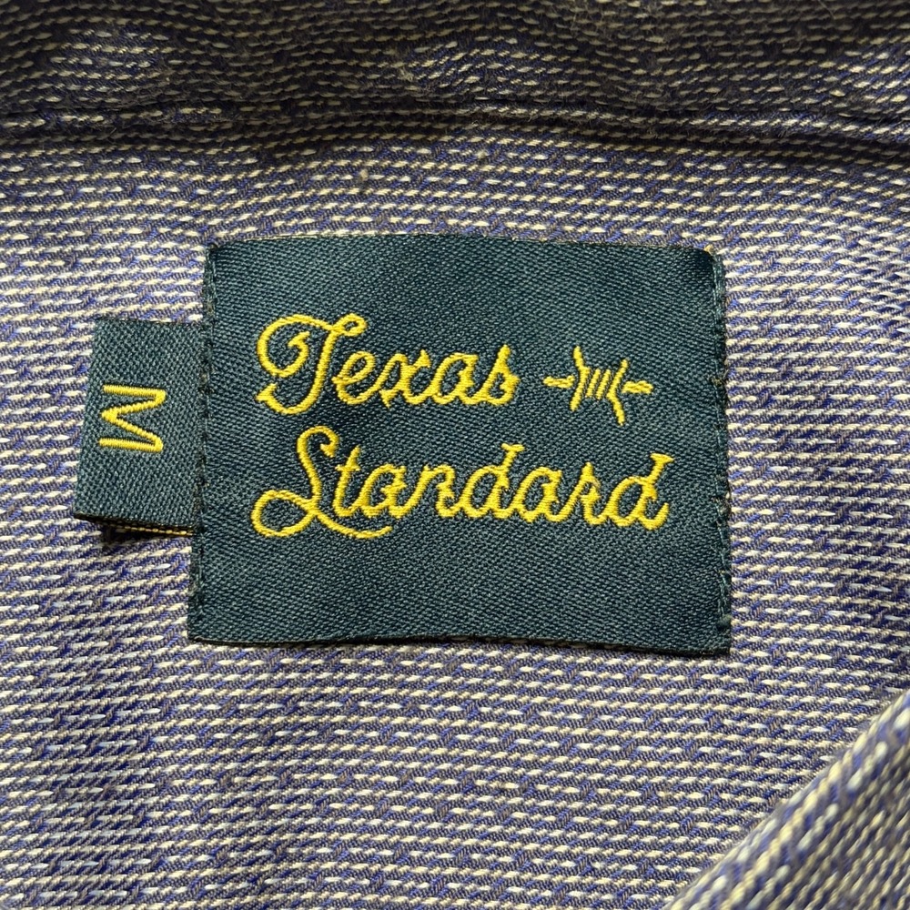 Texas Standard Short Sleeve Button Up Shirt Mens M Blue Geometric Texture Casual - Picture 4 of 7
